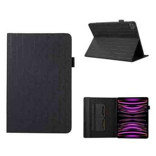 For iPad Pro 12.9 2022 / 2021 Lucky Bamboo Pattern Leather Tablet Case(Black)