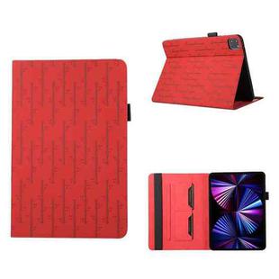 For iPad Pro 11 2022 / 2021 Lucky Bamboo Pattern Leather Tablet Case(Red)