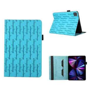 For iPad Pro 11 2022 / 2021 Lucky Bamboo Pattern Leather Tablet Case(Blue)