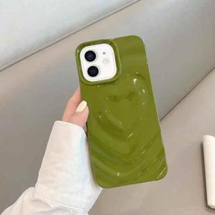 For iPhone 11 3D Love Pattern Phone Case(Green)