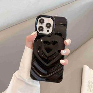 For iPhone 12 Pro 3D Love Pattern Phone Case(Black)