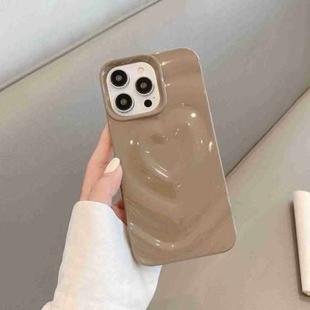 For iPhone 13 Pro 3D Love Pattern Phone Case(Milk Coffee)