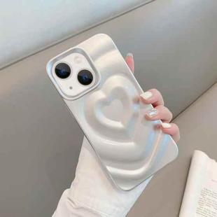 For iPhone 14 3D Love Pattern Phone Case(Silver)