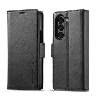 For Samsung Galaxy Z Fold5 LC.IMEEKE RFID Anti-theft Leather Phone Case(Black)