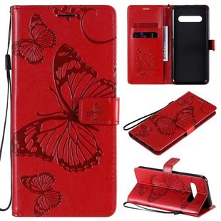 For LG V60 3D Butterflies Embossing Pattern Horizontal Flip Leather Case with Holder & Card Slot & Wallet(Red)