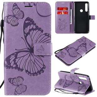 For Motorola Moto G Power 3D Butterflies Embossing Pattern Horizontal Flip Leather Case with Holder & Card Slot & Wallet(Purple)