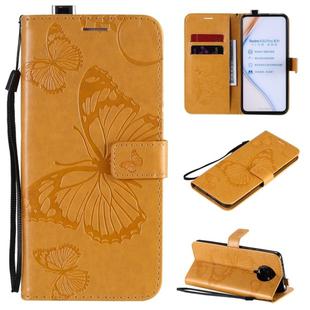 For Xiaomi Redmi K30 Pro 3D Butterflies Embossing Pattern Horizontal Flip Leather Case with Holder & Card Slot & Wallet(Yellow)