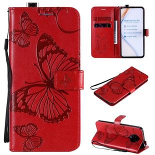 For Xiaomi Redmi K30 Pro 3D Butterflies Embossing Pattern Horizontal Flip Leather Case with Holder & Card Slot & Wallet(Red)