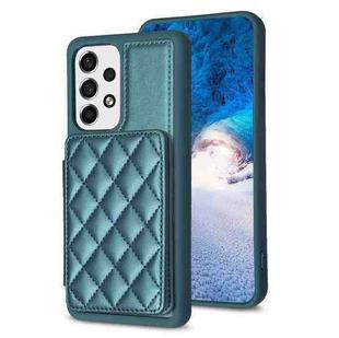 For Samsung Galaxy A53 BF25 Square Plaid Card Bag Holder Phone Case(Green)