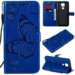 For Xiaomi Redmi Note 9 / 10X 4G 3D Butterflies Embossing Pattern Horizontal Flip Leather Case with Holder & Card Slot & Wallet(Blue)