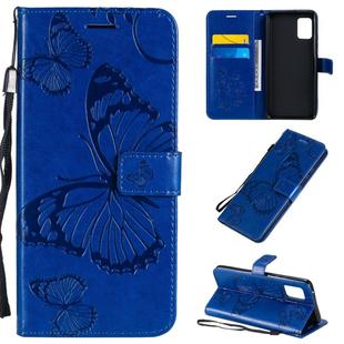 For Samsung Galaxy A51 5G 3D Butterflies Embossing Pattern Horizontal Flip Leather Case with Holder & Card Slot & Wallet(Blue)