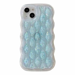 For iPhone 14 Luminous 3D Wavy Texture Phone Case(Blue)