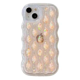 For iPhone 14 Luminous 3D Wavy Texture Phone Case(Orange)