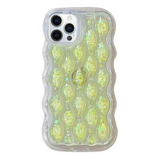 For iPhone 14 Pro Luminous 3D Wavy Texture Phone Case(Yellow)