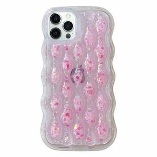 For iPhone 14 Pro Max Luminous 3D Wavy Texture Phone Case(Pink)