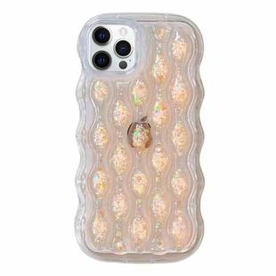 For iPhone 14 Pro Max Luminous 3D Wavy Texture Phone Case(Orange)