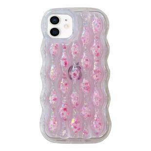 For iPhone 12 Luminous 3D Wavy Texture Phone Case(Pink)