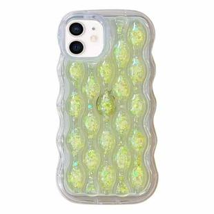 For iPhone 12 Luminous 3D Wavy Texture Phone Case(Yellow)