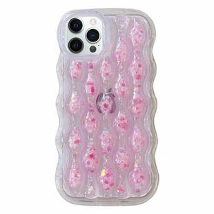 For iPhone 12 Pro Luminous 3D Wavy Texture Phone Case(Pink)