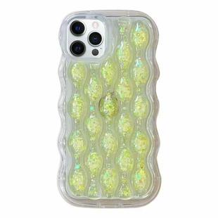 For iPhone 12 Pro Luminous 3D Wavy Texture Phone Case(Yellow)