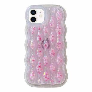 For iPhone 11 Luminous 3D Wavy Texture Phone Case(Pink)