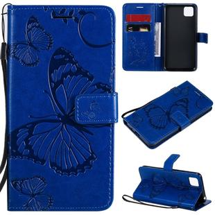 For Huawei Y5P / Honor 9s 3D Butterflies Embossing Pattern Horizontal Flip Leather Case with Holder & Card Slot & Wallet(Blue)