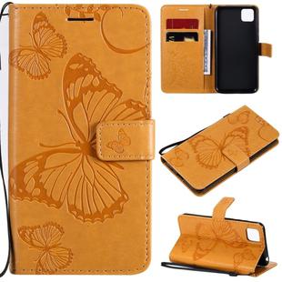 For Huawei Y5P / Honor 9s 3D Butterflies Embossing Pattern Horizontal Flip Leather Case with Holder & Card Slot & Wallet(Yellow)
