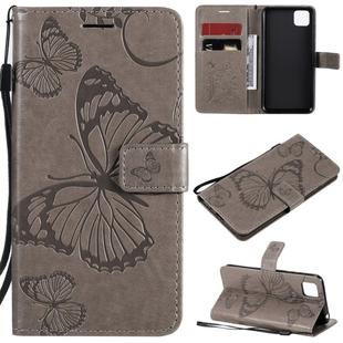 For Huawei Y5P / Honor 9s 3D Butterflies Embossing Pattern Horizontal Flip Leather Case with Holder & Card Slot & Wallet(Grey)