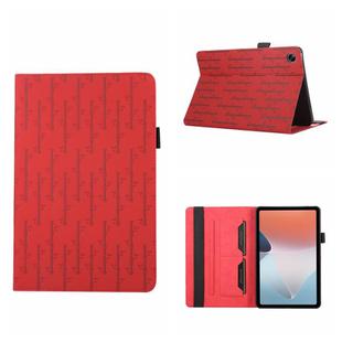 For OPPO Pad Air Lucky Bamboo Pattern Leather Tablet Case(Red)