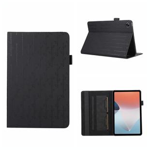 For OPPO Pad Air Lucky Bamboo Pattern Leather Tablet Case(Black)