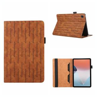 For OPPO Pad Air Lucky Bamboo Pattern Leather Tablet Case(Brown)