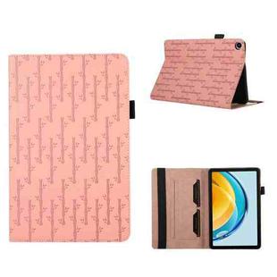 For Huawei MatePad SE Lucky Bamboo Pattern Leather Tablet Case(Pink)