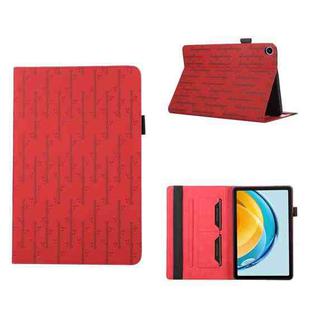 For Huawei MatePad SE Lucky Bamboo Pattern Leather Tablet Case(Red)