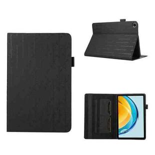 For Huawei MatePad SE Lucky Bamboo Pattern Leather Tablet Case(Black)