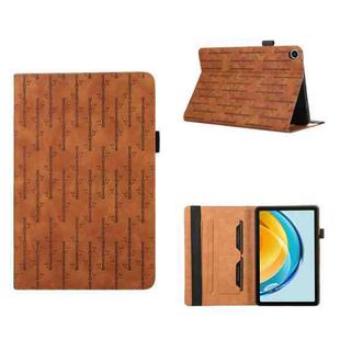 For Huawei MatePad SE Lucky Bamboo Pattern Leather Tablet Case(Brown)