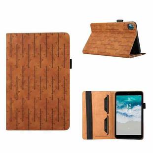 For Nokia T10 Lucky Bamboo Pattern Leather Tablet Case(Brown)