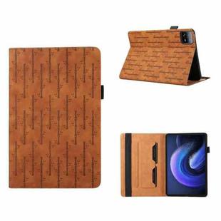 For Xiaomi Pad 6 Lucky Bamboo Pattern Leather Tablet Case(Brown)