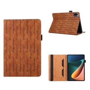 For Xiaomi Pad 5 Lucky Bamboo Pattern Leather Tablet Case(Brown)
