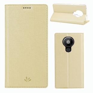 For Nokia 5.3 ViLi Shockproof TPU + PU Horizontal Flip Protective Case with Card Slot & Holder(Gold)