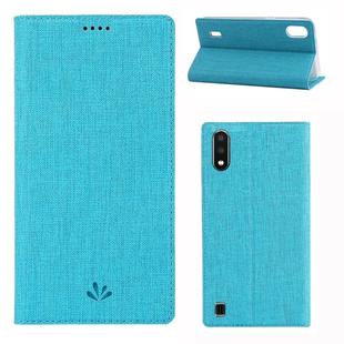 For Samsung Galaxy A01(US Version) ViLi Shockproof TPU + PU Horizontal Flip Protective Case with Card Slot & Holder(Blue)