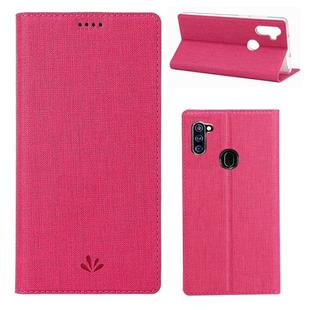 For Samsung Galaxy A11 / M11(International Version) ViLi Shockproof TPU + PU Horizontal Flip Protective Case with Card Slot & Holder(Rose Red)