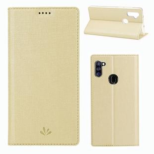 For Samsung Galaxy A11 / M11(International Version) ViLi Shockproof TPU + PU Horizontal Flip Protective Case with Card Slot & Holder(Gold)