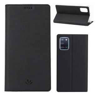 For Samsung Galaxy A31 ViLi Shockproof TPU + PU Horizontal Flip Protective Case with Card Slot & Holder(Black)