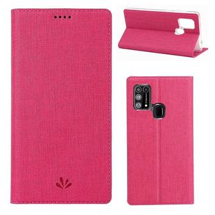 For Samsung Galaxy M31 ViLi Shockproof TPU + PU Horizontal Flip Protective Case with Card Slot & Holder(Rose Red)