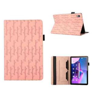 For Lenovo Tab M10 HD 2nd Gen Lucky Bamboo Pattern Leather Tablet Case(Pink)