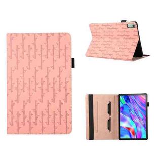 For Lenovo Xiaoxin Pad Plus 11.5 2023 Lucky Bamboo Pattern Leather Tablet Case(Pink)