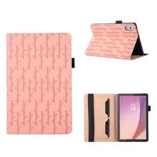 For Lenovo Tab M9 Lucky Bamboo Pattern Leather Tablet Case(Pink)