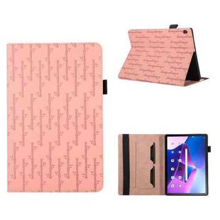 For Lenovo Tab M10 Lucky Bamboo Pattern Leather Tablet Case(Pink)