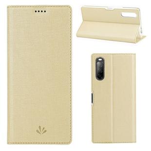 For Sony Xperia L4 ViLi Shockproof TPU + PU Horizontal Flip Protective Case with Card Slot & Holder(Gold)