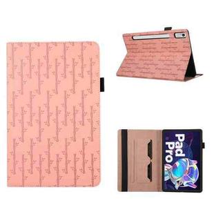 For Lenovo Xiaoxin Pad Pro 2022 11.2 Lucky Bamboo Pattern Leather Tablet Case(Pink)